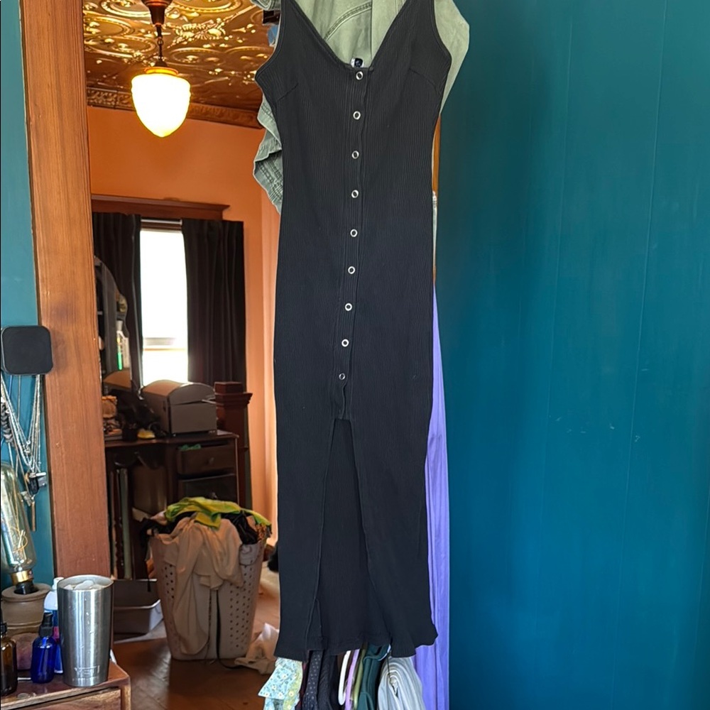 Elegant Black Button-Down Dress